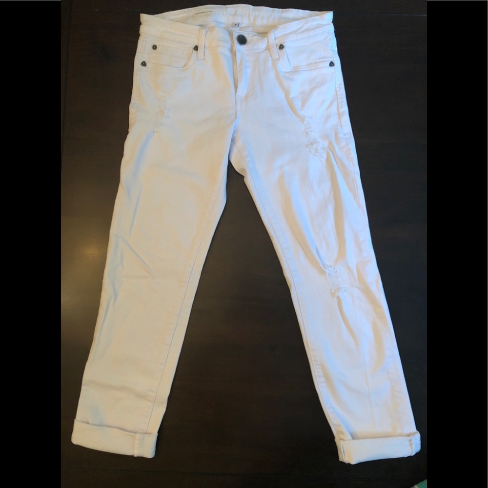 White KFTK Catherine Boyfriend Jeans